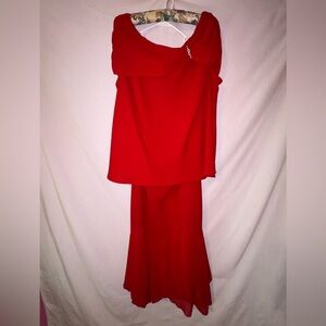 SL Fashions Red Women's Skirt Set